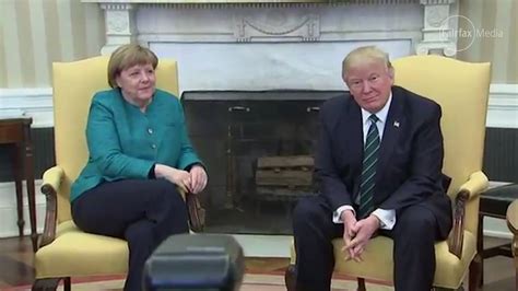 trump ignores merkel s handshake offer things got just a bit awkward when donald j trump met