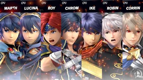 Super Smash Bros Ultimate All Fire Emblem Characters Gameplay Youtube