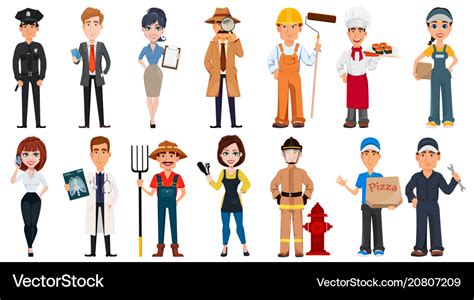 People Different Professions Royalty Free Vector Image