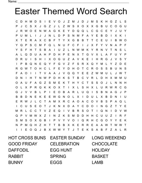 Easter Themed Word Search Wordmint