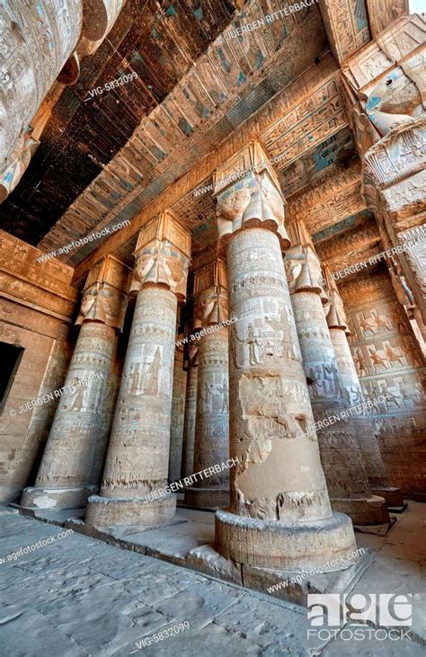 Egypt Qena 07112016 Columns Of Hathor Temple In Ptolemaic Dendera
