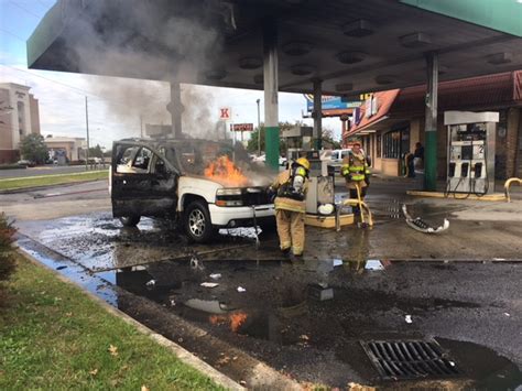 Truck Catches Fire At Gas Station On Greenville Boulevard