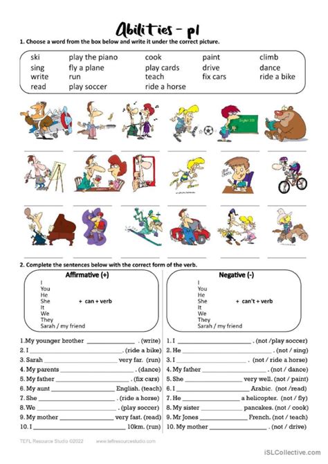 Can For Abilities 2 Page Worksheet English Esl Worksheets Pdf And Doc