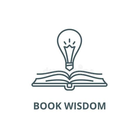 Book Wisdom Line Icon Vector Book Wisdom Outline Sign Concept Symbol