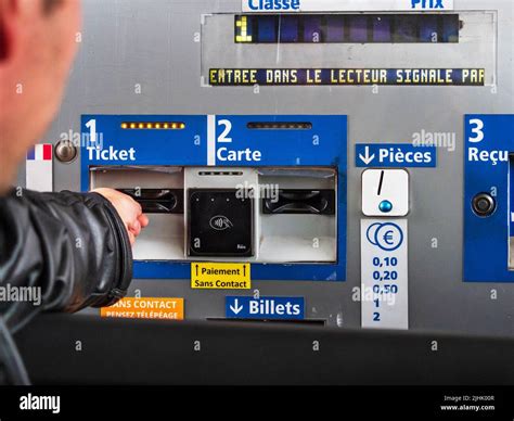 Toll Roads In France Payment At The Checkpoint Of Cars Paid Route