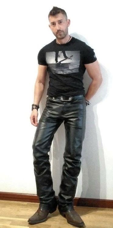 Pin On Leather Jeans Men