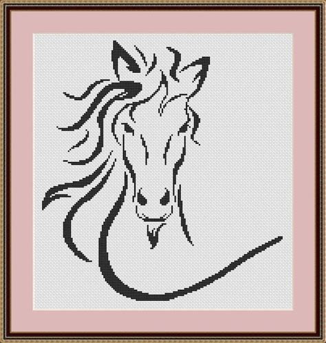 Horse Cross Stitch Pattern Horse Design Cross Stitch Horse Etsy