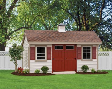 This Deluxe Quaker Shed Has A Unique Design With A Overhang On The