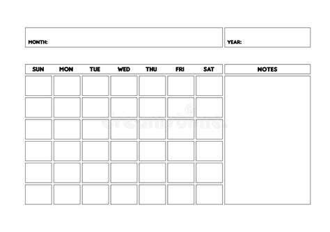 Plantilla De Calendario Mensual En Blanco Arcoiris Planeamiento Mensual Sin Fecha Stock De