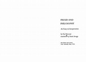 RICOEUR, Paul Freud And Philosophy Essay On Interpretation : Free ...