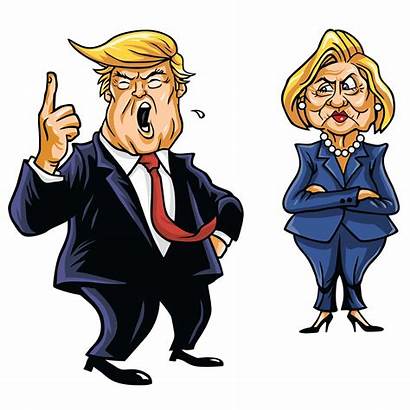 Trump Cartoon Donald Clinton Hillary Debate Presidential