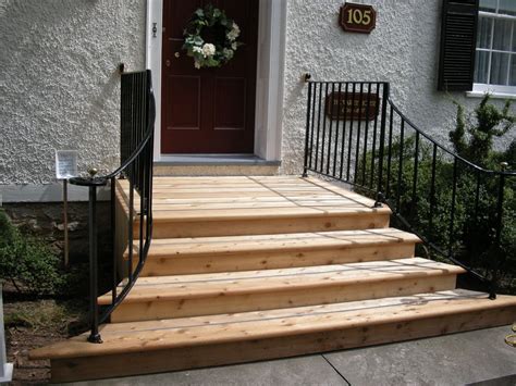 Front Porch Steps With Stylish Railing