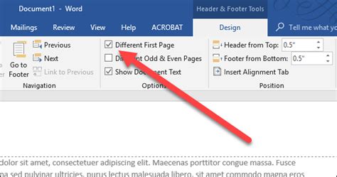 How To Show Header Only On First Page In Word 2013 Pearlfer
