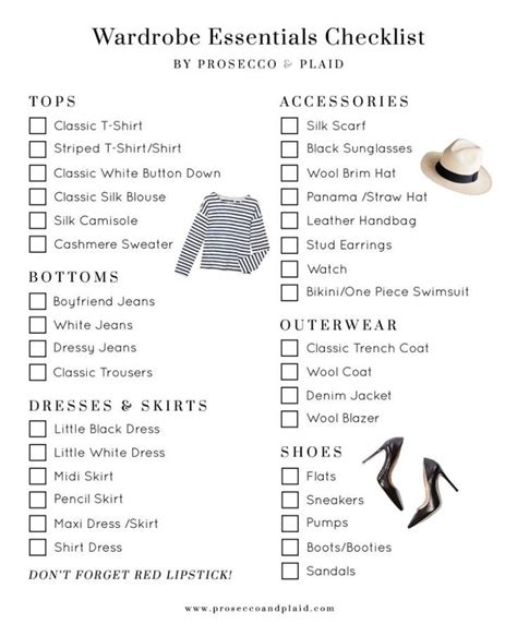 Must Have Wardrobe Essentials Checklist Wardrobe Essentials Basic