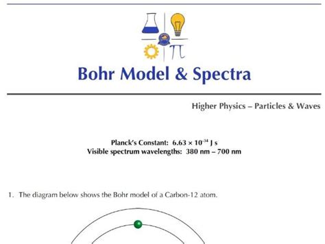 Bohr Model And Spectra Questions Teaching Resources