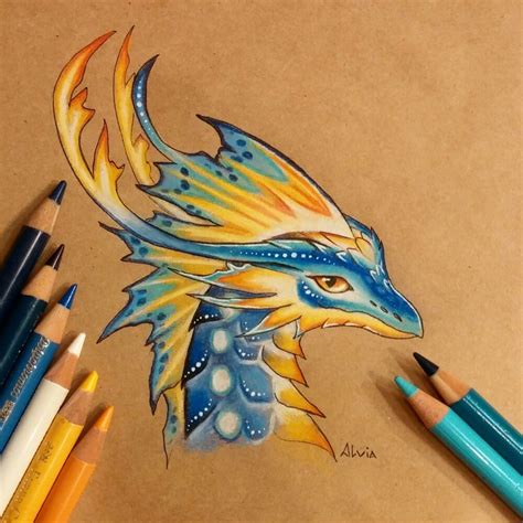 You can also explore more drawing images under this topic and you can easily this page share with. Tropical Dragon Color Pencil Drawing By Alvia Alcedo 14