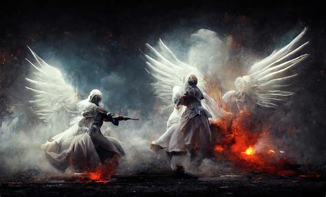 Battle Angels Fighting In Heaven And Hell 14 Digital Art By Matthias