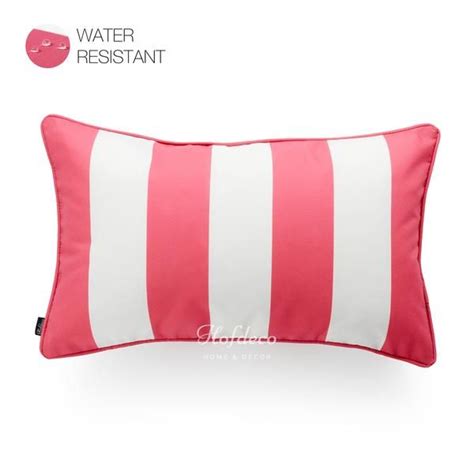 Hot Pink Outdoor Lumbar Pillow Cover Stripes 12x20 Pink Throw