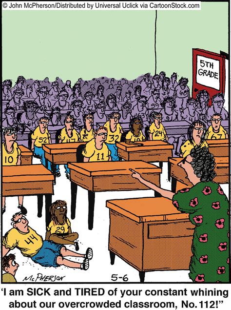 Overcrowding Close To Home Comic School Cartoon Classroom