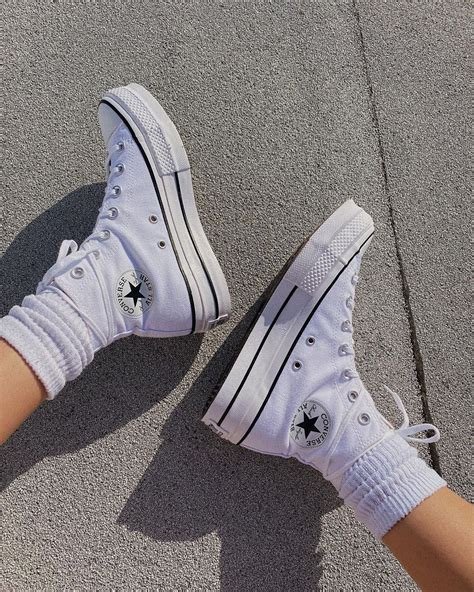 shoe crush high top white converse sneakers fashion hype shoes aesthetic shoes