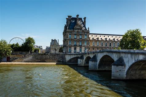 View Of Louvre Palace And Pont Royal In Paris Stock Photo Image Of