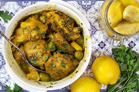 Have a look at the great mix of spices listed. Moroccan Chicken Tagine Recipe - w/ Preserved Lemons & Olives