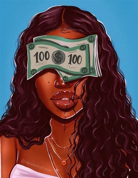 A Painting Of A Woman With Money Taped To Her Face And The Words 100