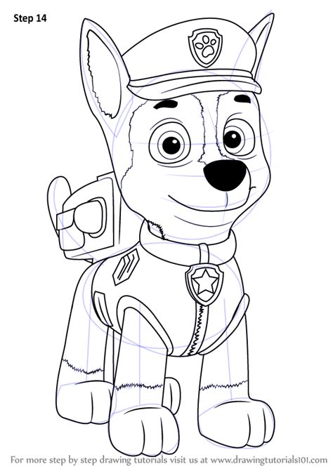 How To Draw Chase From Paw Patrol Paw Patrol Step By Step