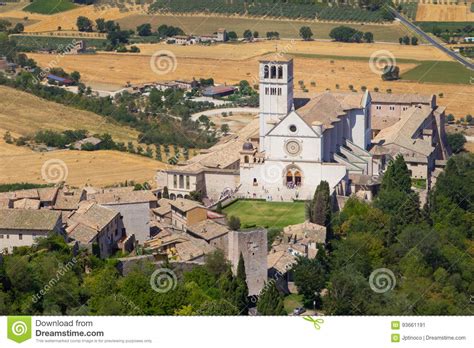 aerial landscape of assisi umbria italy stock image image of vacations umbria 93661191