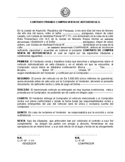 Doc Contrato Privado Compra Venta De Autovehiculo Sergio Olmedo