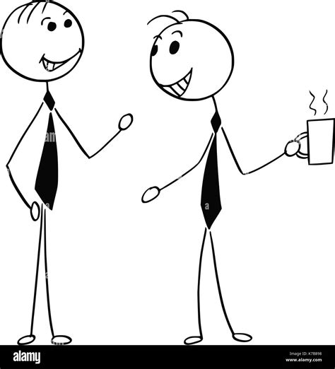 Cartoon Stick Man Illustration Of Two Men Male Business People Stock