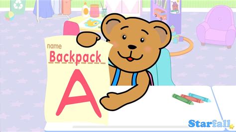 Backpack Is A Little Bear — A Starfall™ Movie From Youtube