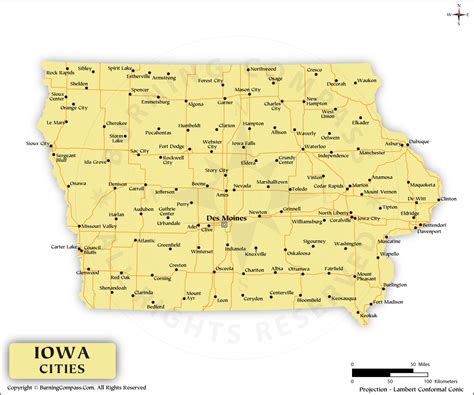 Iowa Cities Map Hd