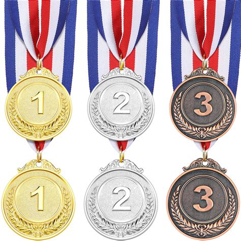Buy Yaomiao 6 Pieces Gold Silver Bronze Medals Award Medals 1st 2nd 3rd