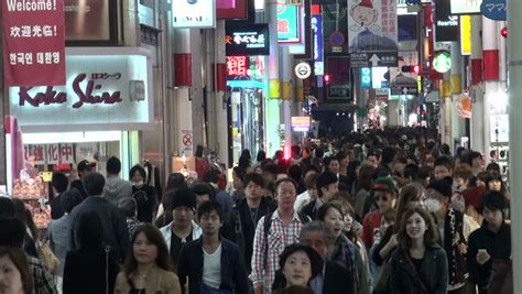 Osaka Japan 26 October 2012 Large Crowds Of People Are Walking