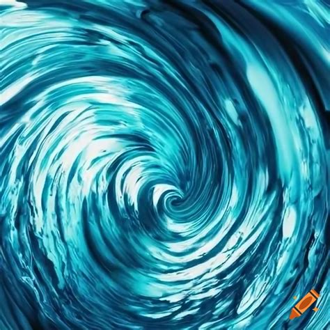 Swirling Ocean Wave Crashing On The Shore