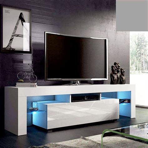 Entertainment Center For Tvs Modern White Tv Stand With Led Lights