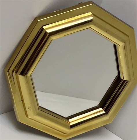 Small Vintage Gold Octagon Wall Mirror Mid Century Gold Wall Etsy