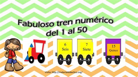 Fabuloso Tren Numérico Del 1 Al 50 Material Didáctico Y Planeaciones