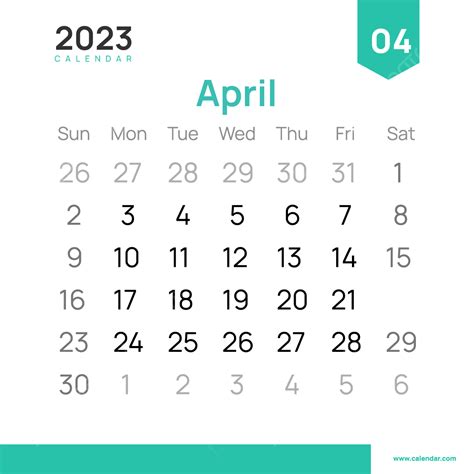 Calendário 2023 Abril Png Calendário 2023 Mês Imagem Png E Vetor