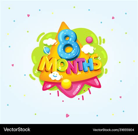 8 Months Baby Royalty Free Vector Image Vectorstock