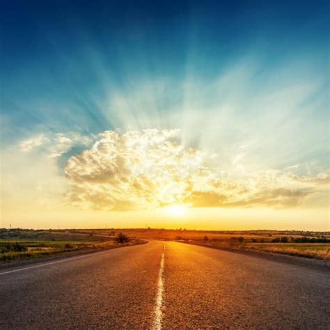 Road Art Sunset Stock Image Image Of Road Turns Moving 6735179