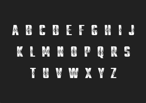 Premium Vector Silver Thin Modern Font Alphabet