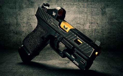 Hd Wallpaper Glock 19 Self Loading Black Piston War And Army Handgun