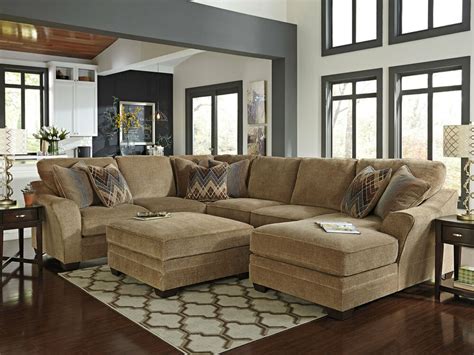 Cain Large Modern Brown Chenille Living Room Sofa Couch