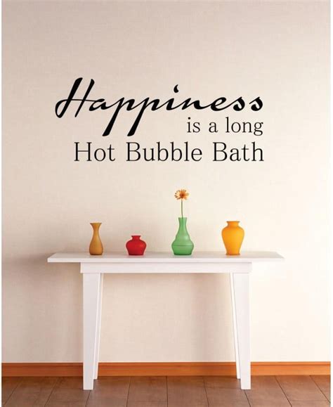 Vinyl Wall Decal Sticker Happiness Is A Long Hot Bubble Bath Quote Picture Art Peel And Stick
