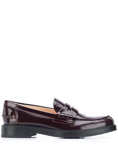 Tods Leather Penny Loafers Farfetch