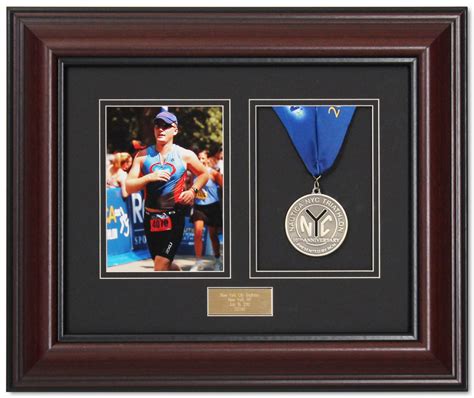 Victory Marathon Medal Display Frame Library Mahogany