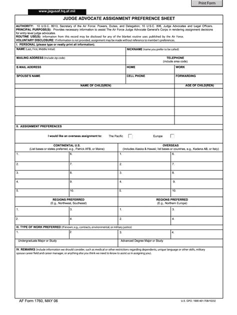 Fillable Online Af Form 1760 Air Force Fax Email Print Pdffiller