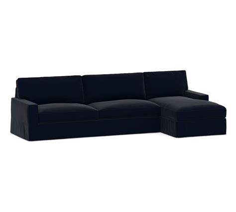 Pb Comfort Square Arm Slipcovered Left Arm Sofa With Chaise Sectional